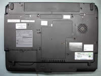 Toshiba Satellite A105. Remove notebook battery.