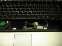 Toshiba Satellite A85. Disconnect keyboard cable.