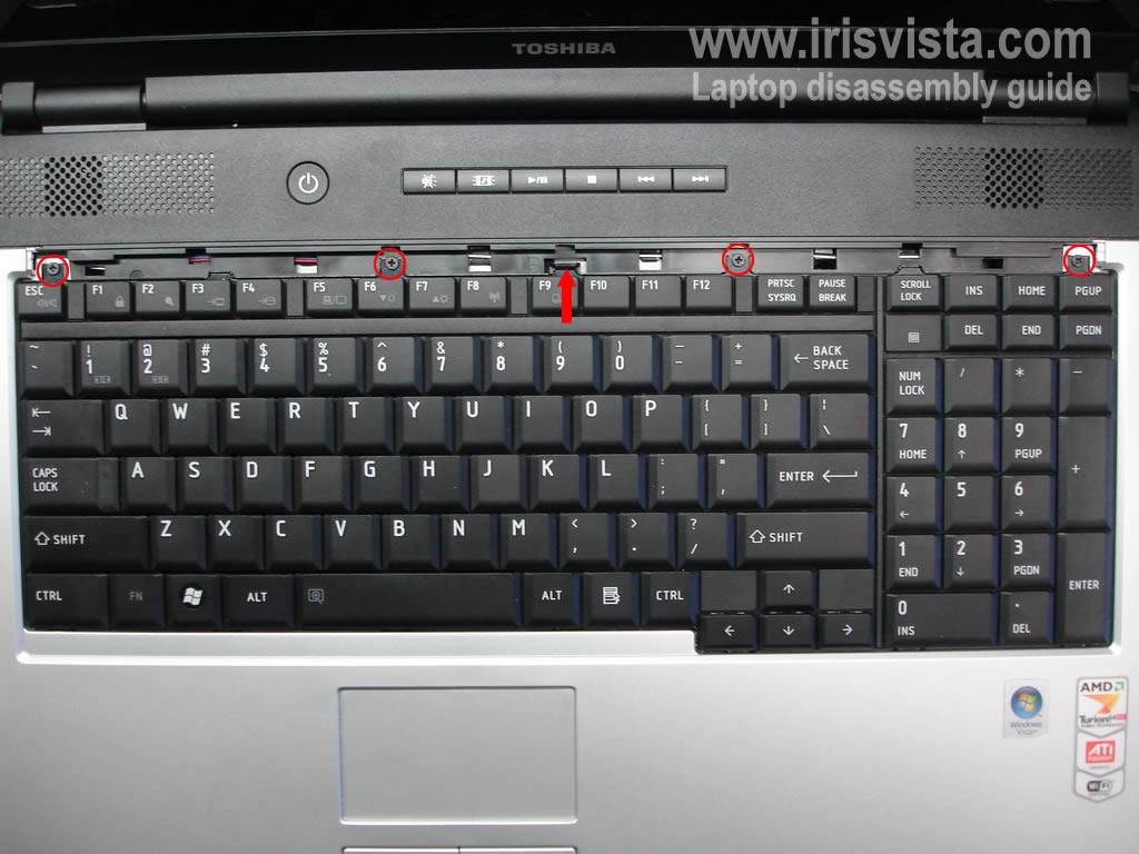 ... keyboard press on the plastic lock red arrow and release the keyboard