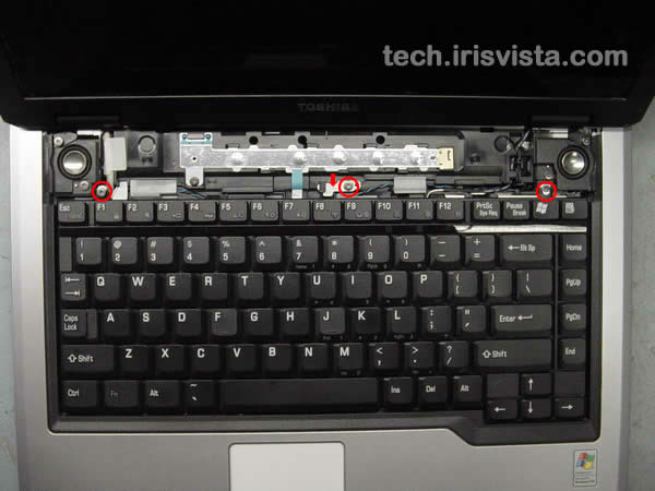 ... the keyboard remove the metal brace in the top center of the keyboard