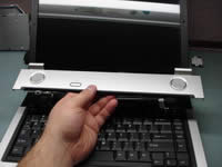 Toshiba Satellite A85. Removing laptop keyboard.