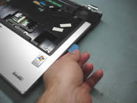 Toshiba Satellite A85. Remove top cover assembly.