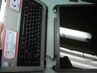 Toshiba Portege A100. Remove hard drive cover.