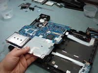 Lift up notebook motherboard