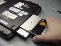 Remove notebook DVD drive